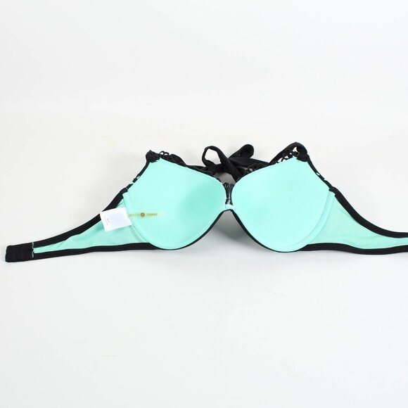 Shade and Shore Teal Blue & Black Bikini Top - 34C - Picture 6 of 8